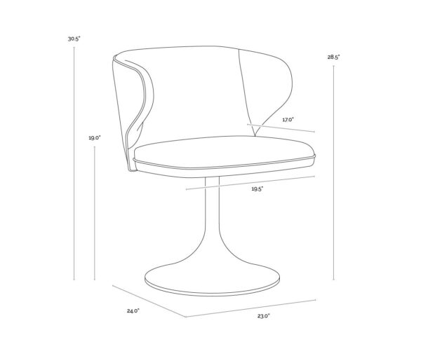 Simone Swivel Dining Chair - Image 6