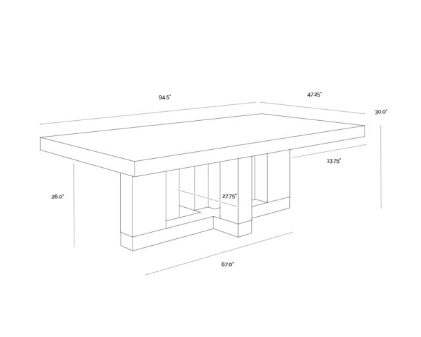 Greco Dining Table - 94.5" - Image 5