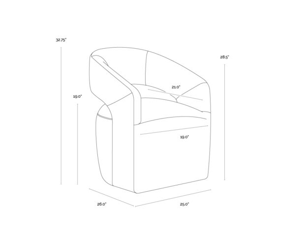 Lloret Wheeled Dining Armchair - Image 5