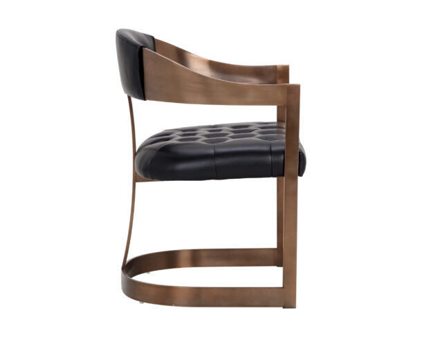 Beaumont Dining Armchair - Antique Brass - Image 4