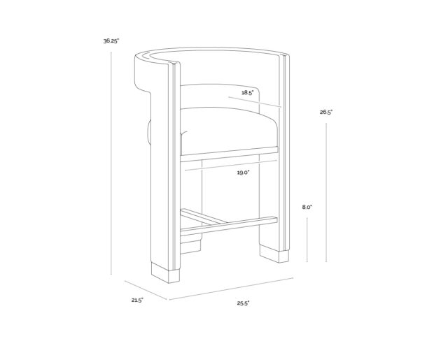 ADAMINA COUNTER STOOL Dimensions