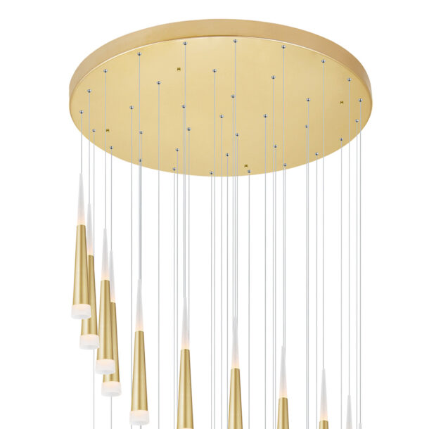 Andes LED Multi Light Pendant With Satin Gold Finish - Image 5