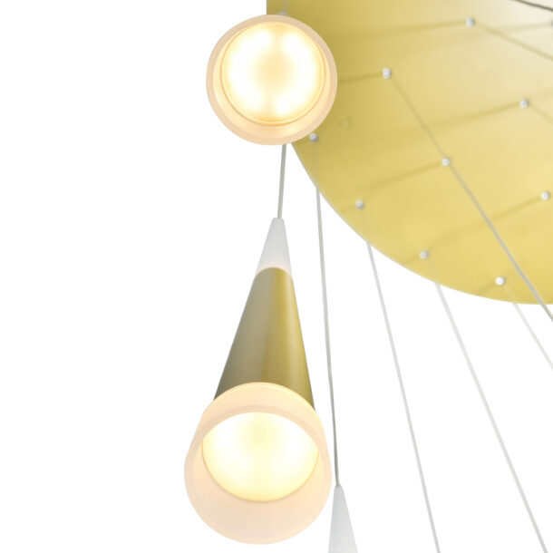 Andes LED Multi Light Pendant With Satin Gold Finish - Image 4