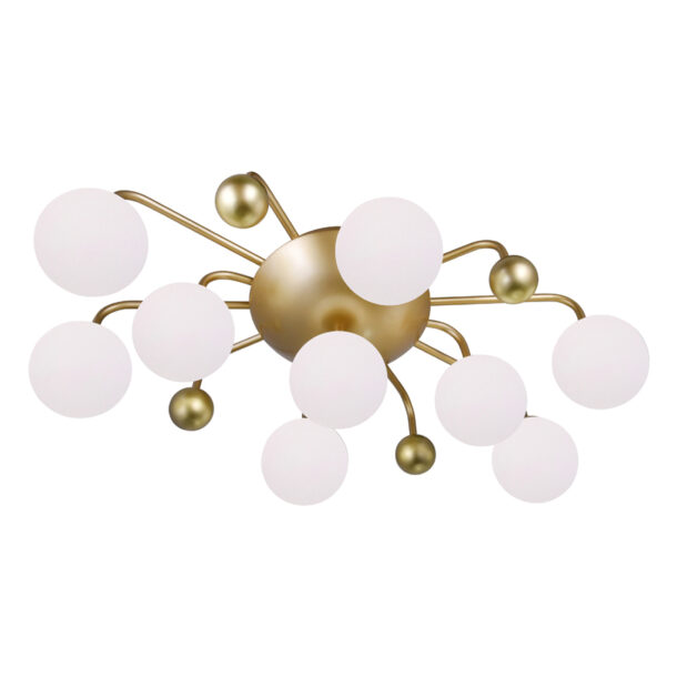 Element 9 Light Flush Mount With Sun Gold Finish - Image 3
