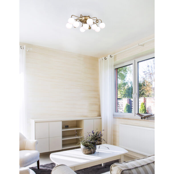Element 9 Light Flush Mount With Sun Gold Finish - Image 2