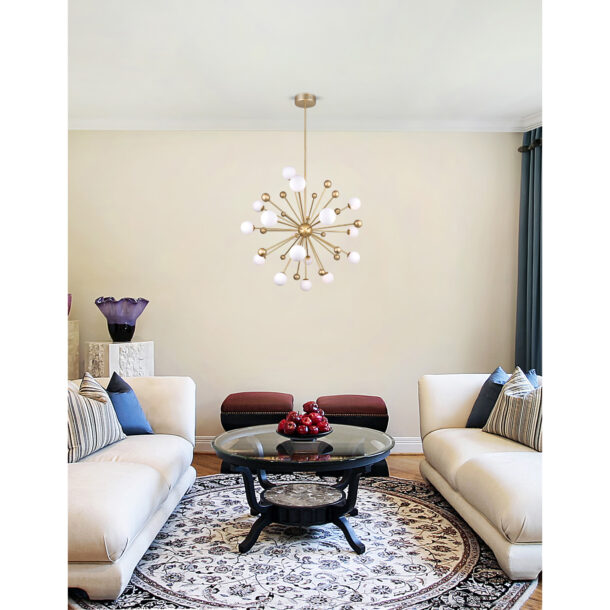 Element 17 Light Chandelier With Sun Gold Finish - Image 2