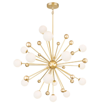 Element 17 Light Chandelier With Sun Gold Finish