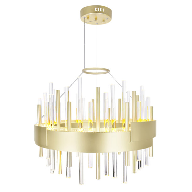 Millipede 20 in LED Satin Gold Chandelier - Image 2