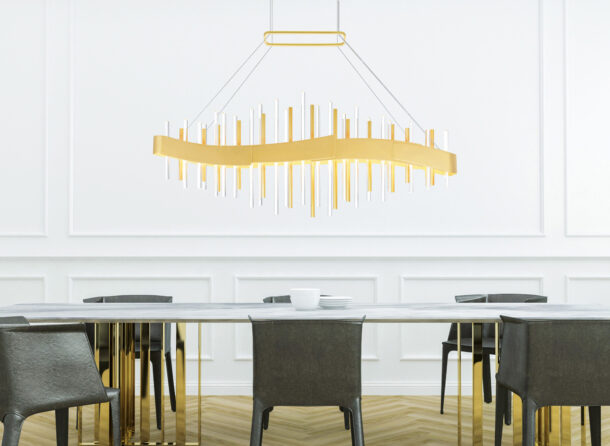 Millipede 40 in LED Satin Gold Chandelier - Image 7