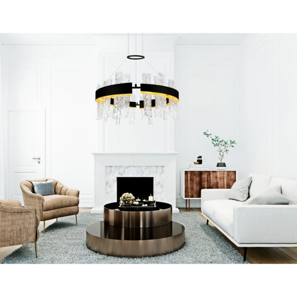 Guadiana 32 in LED Black Chandelier - Image 3