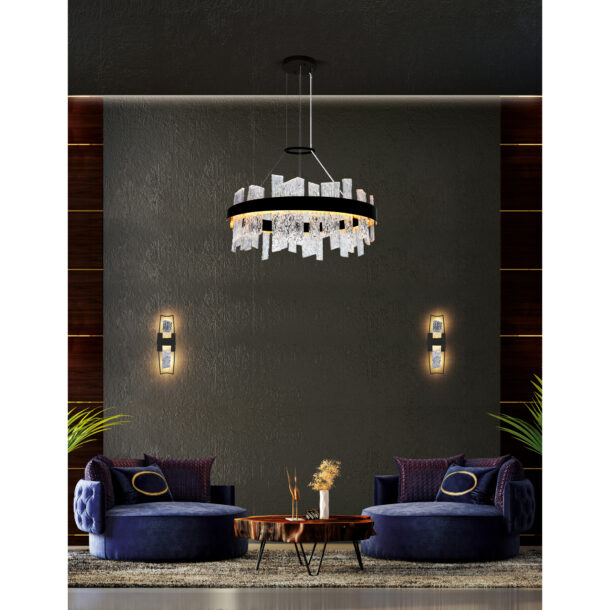 Guadiana 32 in LED Black Chandelier - Image 2