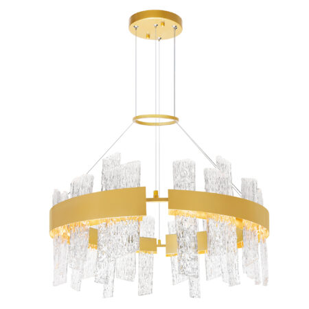Guadiana 32 in LED Satin Gold Chandelier