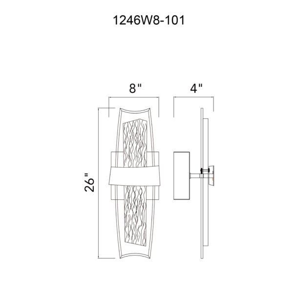 Guadiana Integrated LED Black Wall Light - Image 7