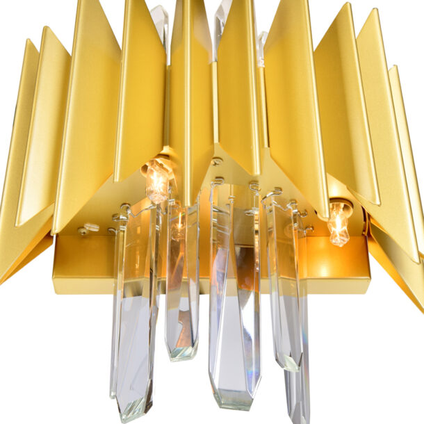 Cityscape 5 Light Wall Sconce With Satin Gold Finish - Image 4