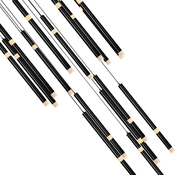 Flute 16 Light LED Chandelier With Black Finish - Image 2
