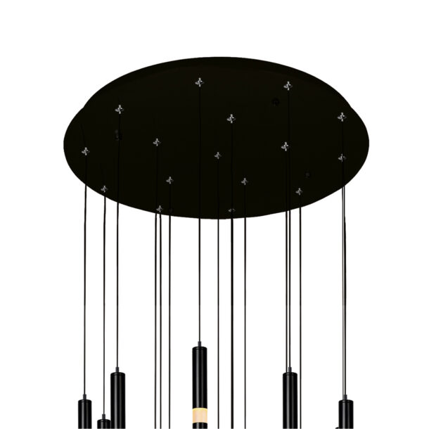 Flute 16 Light LED Chandelier With Black Finish - Image 5