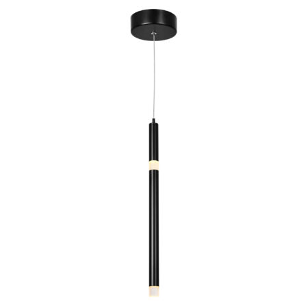 Flute 1 Light LED Pendant With Black Finish