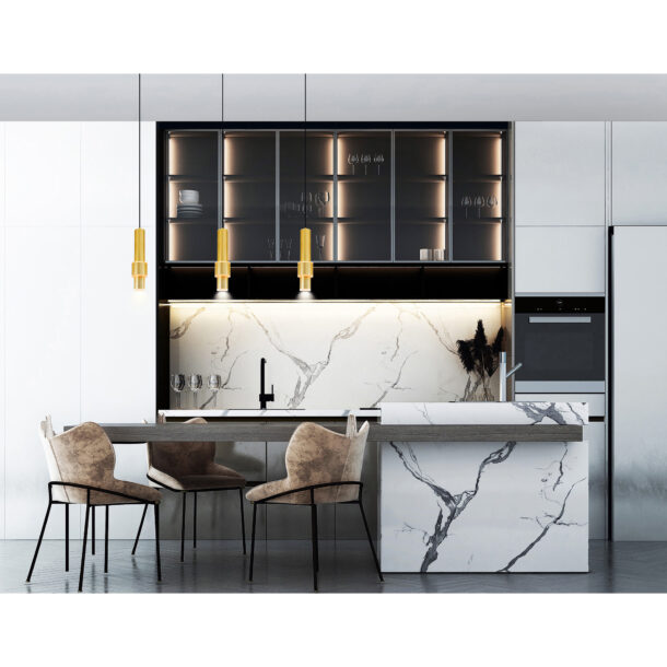 Lena LED Integrated Mini Pendant With Satin Gold Finish - Image 6