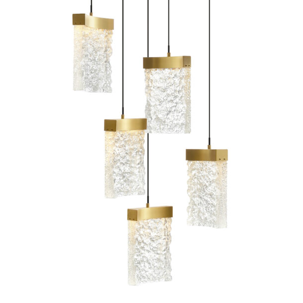 Lava Integrated LED Brass Mini Pendant - Image 2