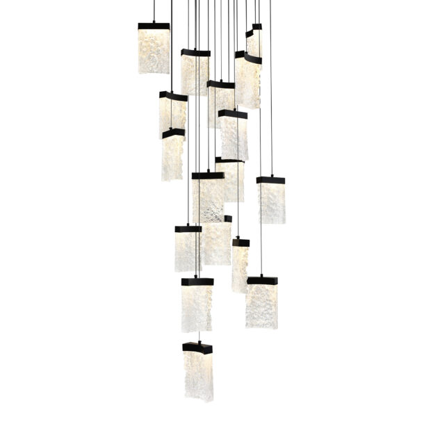 Lava Integrated LED Black Chandelier - Image 2