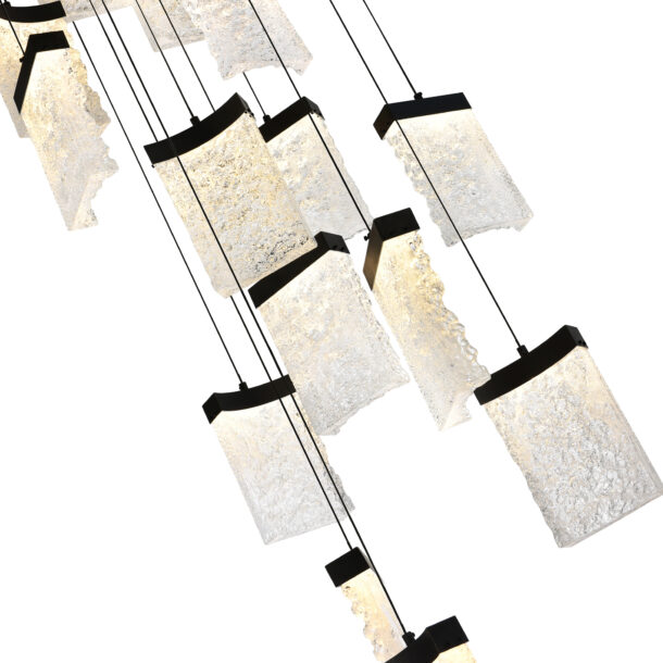 Lava Integrated LED Black Chandelier - Image 3