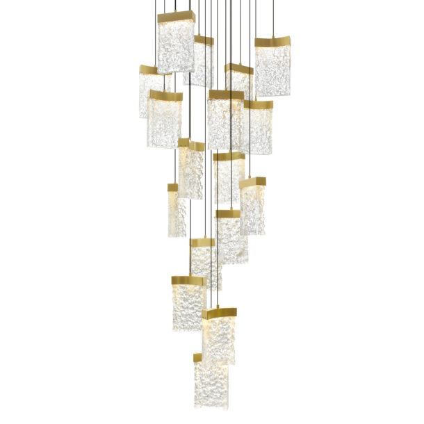 Lava Integrated LED Brass Chandelier - Image 2