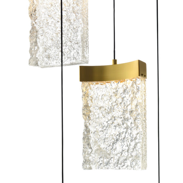 Lava Integrated LED Brass Chandelier - Image 3
