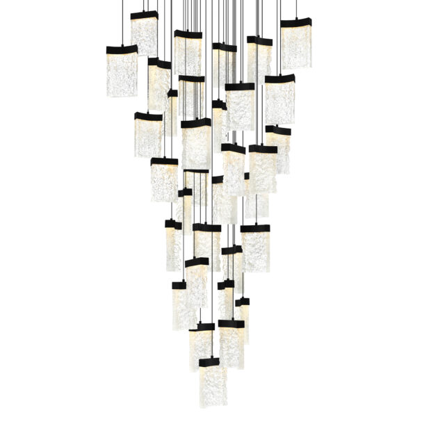 Lava Integrated LED Black Chandelier - Image 2
