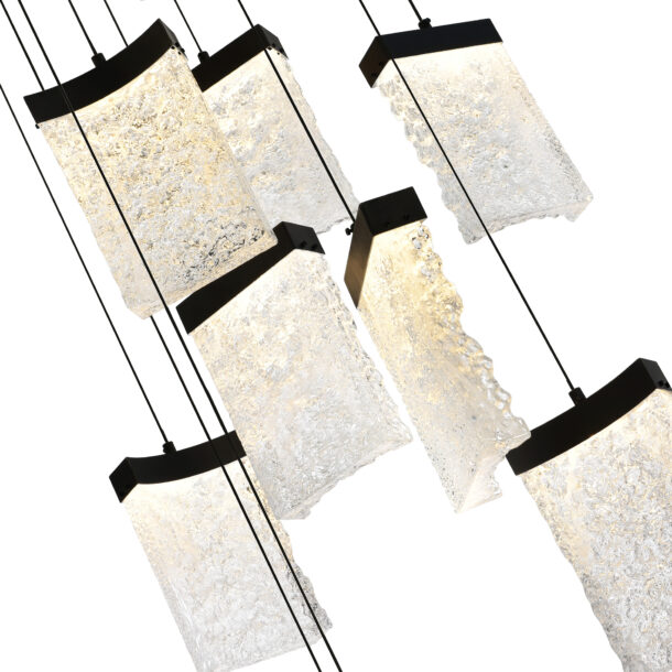 Lava Integrated LED Black Chandelier - Image 3