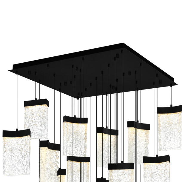 Lava Integrated LED Black Chandelier - Image 5