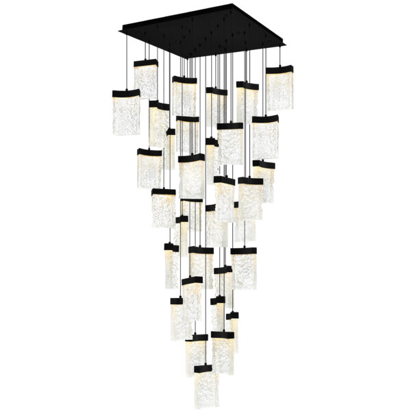 Lava Integrated LED Black Chandelier