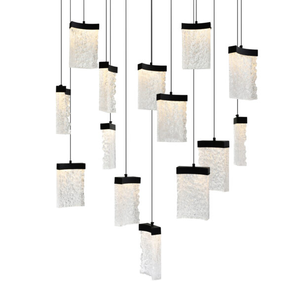 Lava Integrated LED Black Chandelier - Image 2