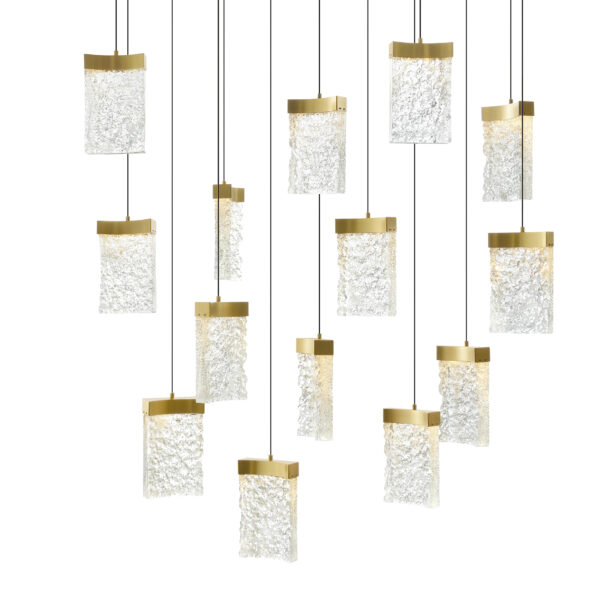 Lava Integrated LED Brass Chandelier - Image 2