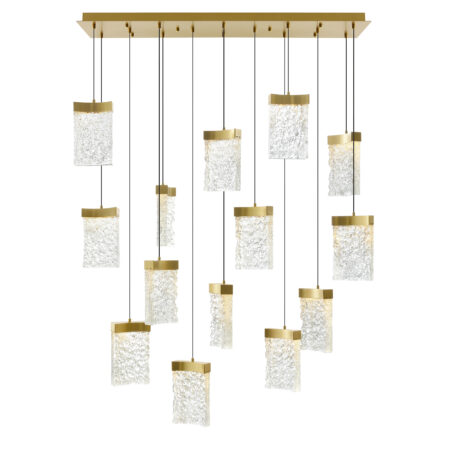 Lava Integrated LED Brass Chandelier