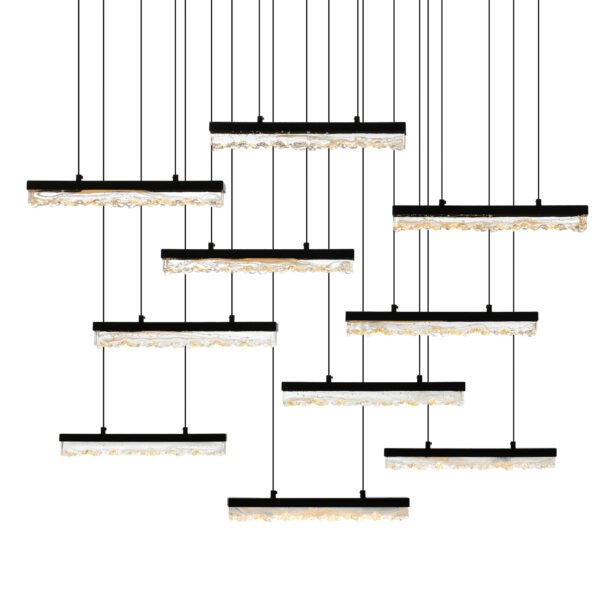 Stagger Integrated LED Black Chandelier - Image 2