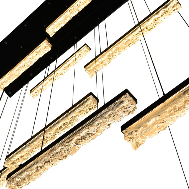 Stagger Integrated LED Black Chandelier - Image 3