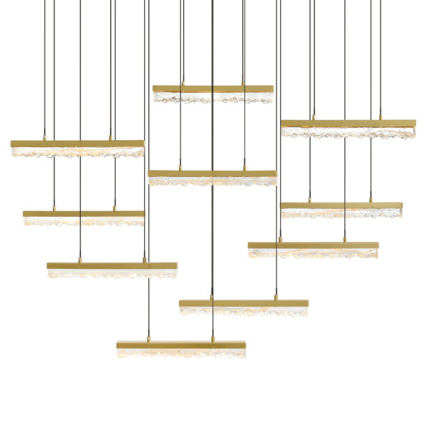 Stagger Integrated LED Brass Chandelier - Image 2