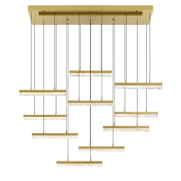 Stagger Integrated LED Brass Chandelier
