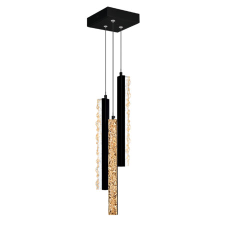 Stagger Integrated LED Black Mini Pendant