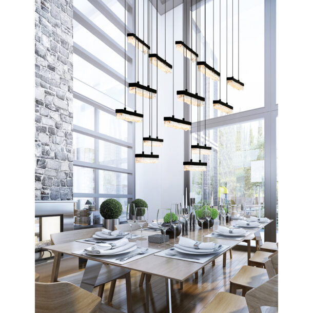 Stagger Integrated LED Black Chandelier - Image 2