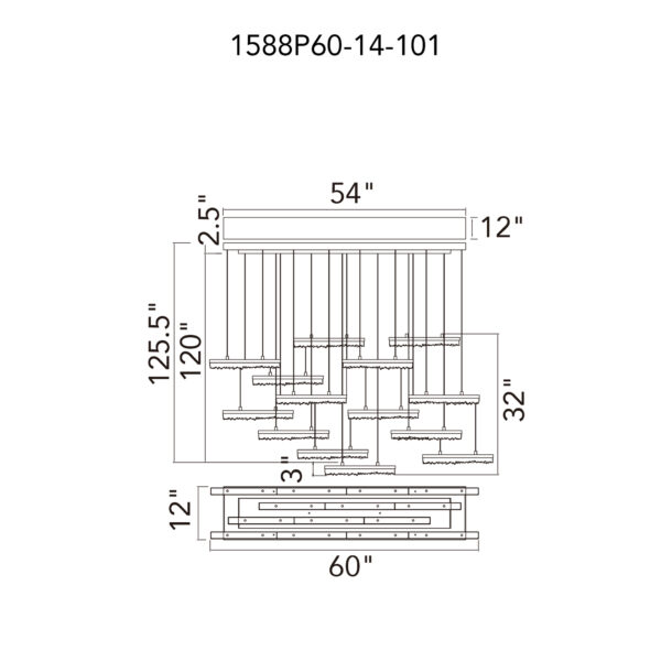Stagger Integrated LED Black Chandelier - Image 6