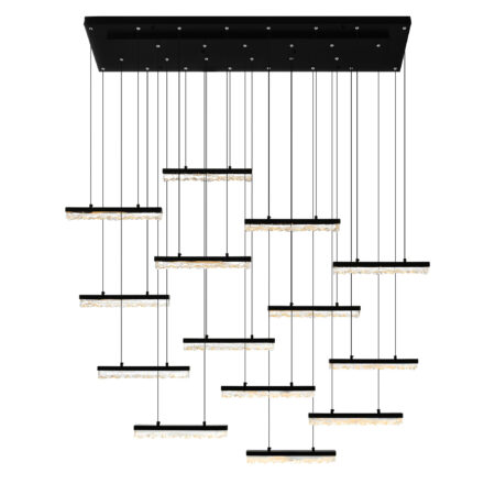Stagger Integrated LED Black Chandelier