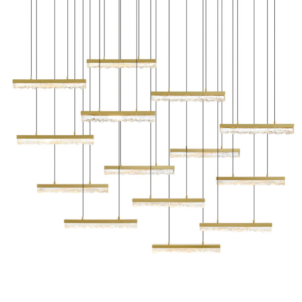Stagger Integrated LED Brass Chandelier - Image 2