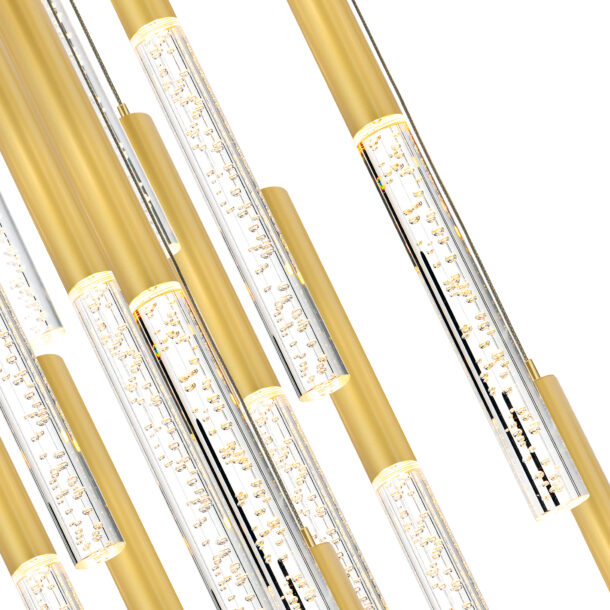Dragonswatch LED Integrated Chandelier 120" Drip with Satin Gold Finish - Image 3