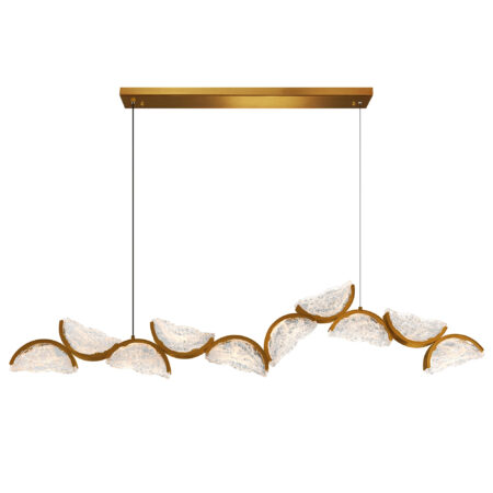 Moon Integrated LED Brass Chandelier