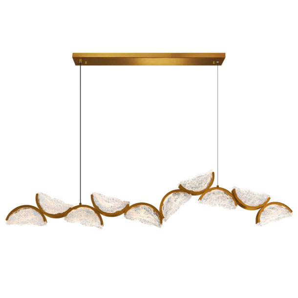 Moon Integrated LED Brass Chandelier