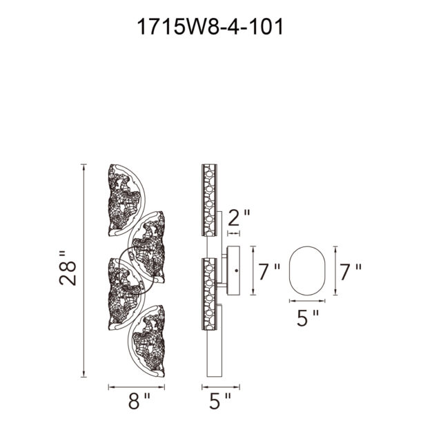 Moon Integrated LED Black Wall Light - Image 6