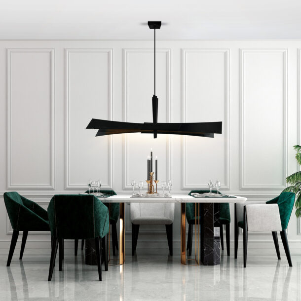 Solara Integrated LED Black Chandelier - Image 2
