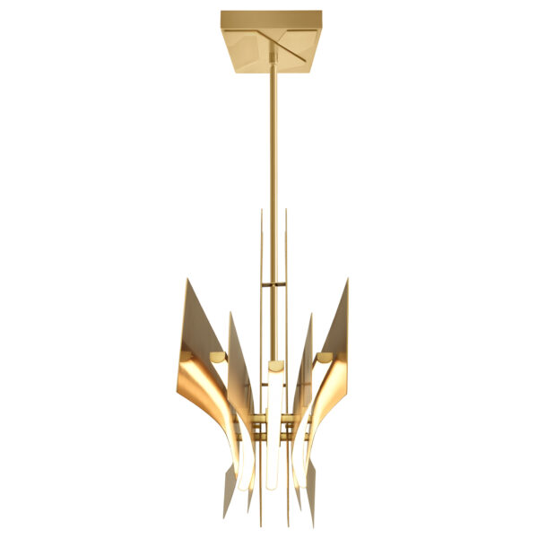 Solara Integrated LED Brass Chandelier - Image 6